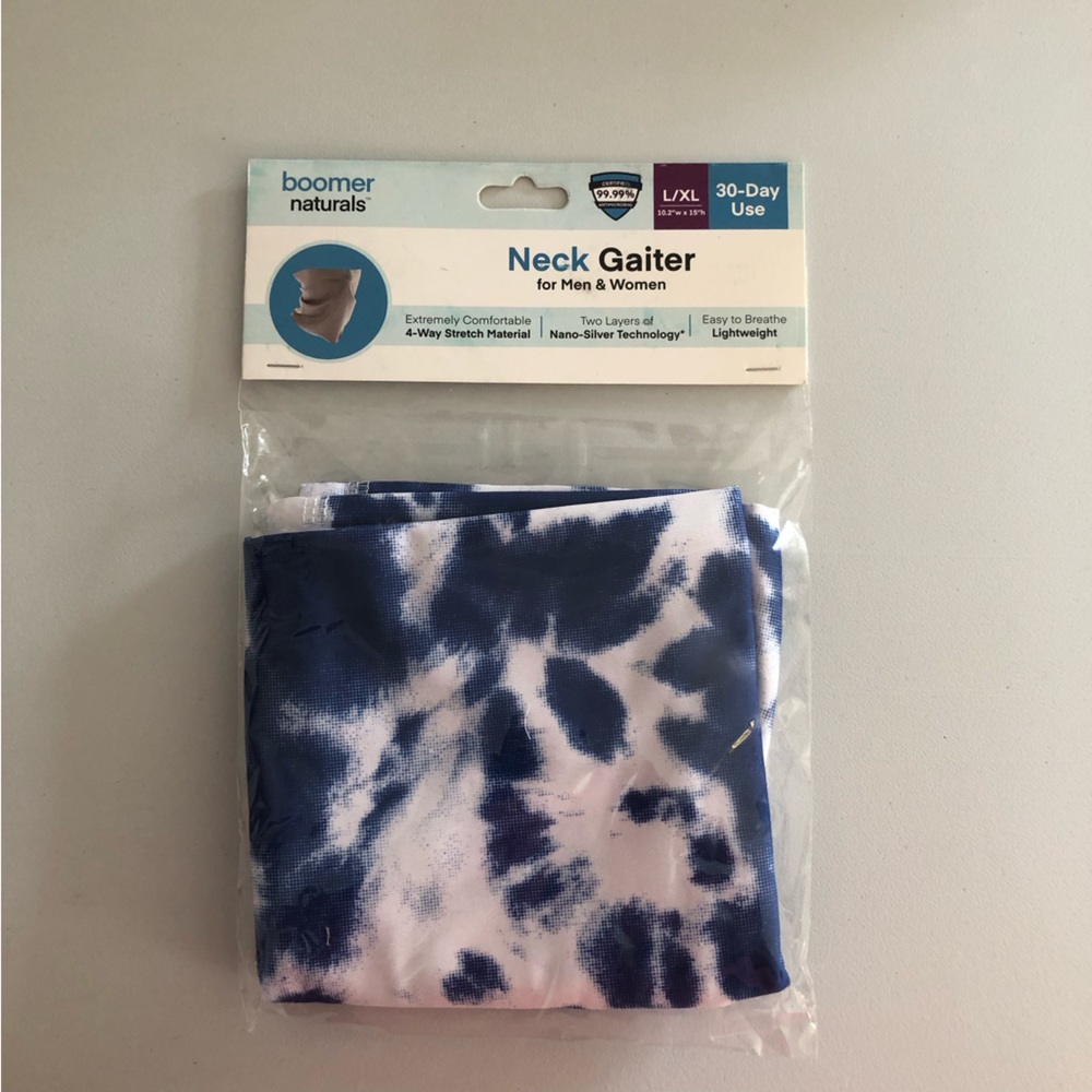 Boomer Naturals Tye Dye Neck Gaiter For Men Or Women Size L/XL